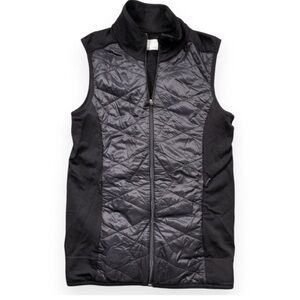 Athleta Women’s Black Sleeveless Pockets Full-Zip Quilted Vest Size Small